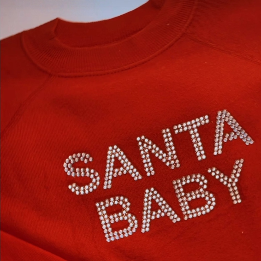 santa baby bedazzled crewneck - christmas